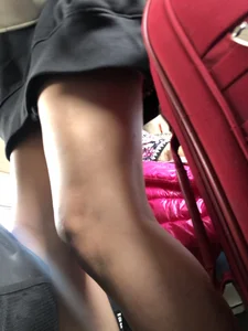 Girl in Mini Shorts Sitting in a Public Train, Then Standing Up Creepshots Gallery