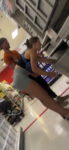 College babe kept bending for me in her spandex!