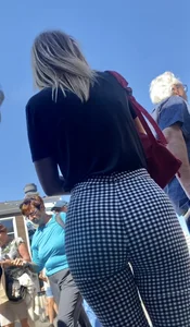 Checkered pants. Tight ass