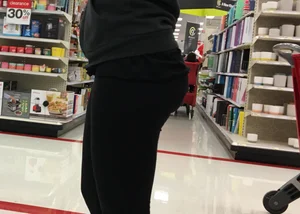 Target blonde milf shopping in tight leggings with a nice ass