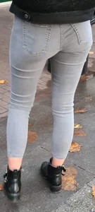 Grey tight jeans