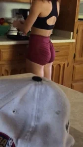 Hot booty in shorts, home sneaky video of a hot candid girl