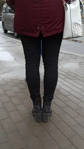 Legs in Tight Jeans Street Photo