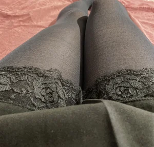 Hot Legs in Black Lacey Stockings Selfie
