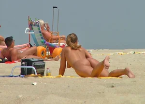 Nude beach and topless girls