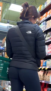 (30th Post!) Fit Chick at Whole Foods Bends Over in leggings