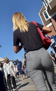 Checkered pants. Tight ass