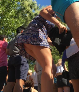Girl in a Skirt With Chunky Legs Street Low Angle Creepshots Gallery