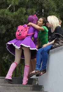 Cute Cosplayer Girl in Knee-socks