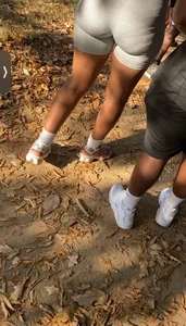 Tight ass in gray leggings bodysuit