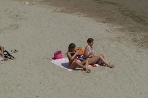 Sexy mature girls on Vilanova topless beach