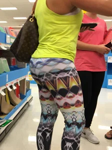 Milf shopping at Target in patterned leggings