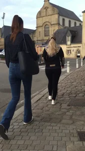 Tall teen with tight jeans pants early in the morning