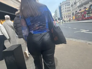 Amazing leather pants ass
