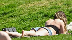 Cheeky shorts in the park [044]