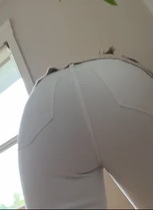 Office milf wearing tight white pants busted creepshot, bonus closeup of her ass
