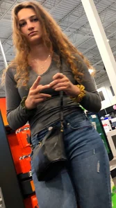 Tall chick in tight jeans at Best Buy