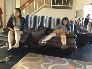 Girls lying on the couch home creepshots