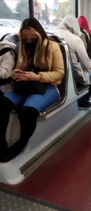 Public Bus Creepshot of a Girl in Tight Blue Jeans And Knee-High Boots