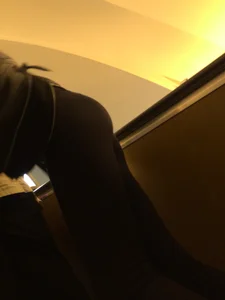 Skinny Ass and Long Legs in Black Tights Subway Escalator Closeup Creepshots