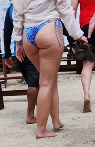 Cute butt blue bikini