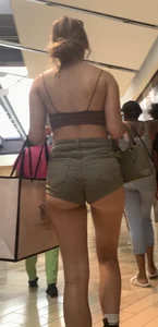 Mall trip 3! Perfect ass in jean shorts
