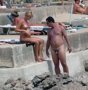 Nude beach and topless girls