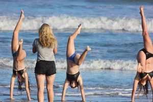 Mix of candid girls at the beach and in bikinis