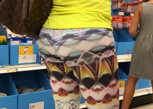 Milf shopping at Target in patterned leggings