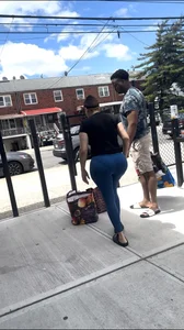 Huge ass bbl latina vpl blue leggings