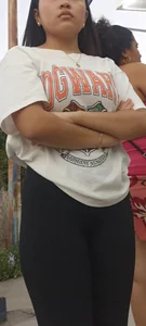 Latina Beautiful butt in tight black leggings [OC]