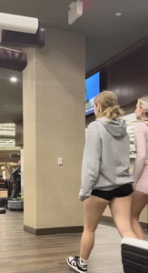 Gym girls with CHEEKS perking out