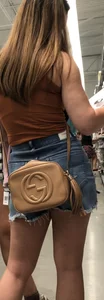 Pretty busty milf in shorts