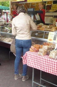 Street candid booties in jeans