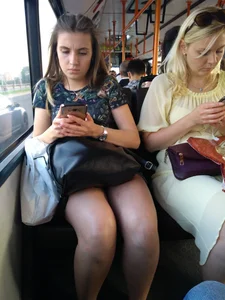 Girl with Nice Legs in the Public Bus Creepshot