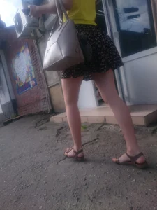 Milf in Sandals and a Skirt Street Creepshot