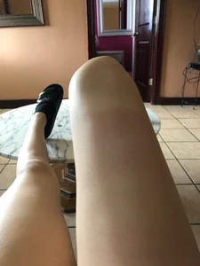 Legs on Table Home Selfie