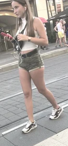 Sexy girl with nice booty in camo shorts