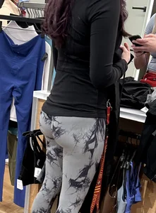 Firm booty in grey leggings at the store creepshots