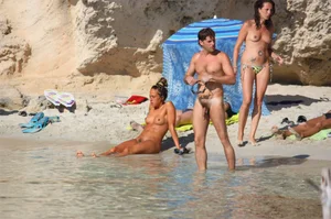 Nude beach and topless girls