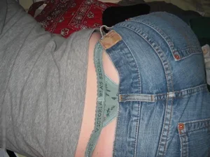 Bunch of girls with their thongs hanging out