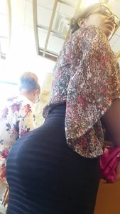 Big Hot Booty in Skirt Closeup