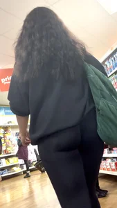 Brunette wearing super skintight leggings  (OC)