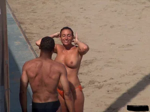 Beach voyeur girls in bikinis, thongs and topless
