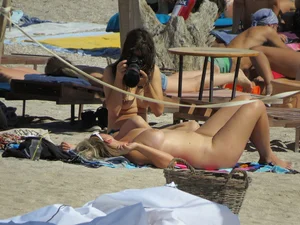 Nude beach and topless girls