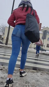 Teen crossing the street