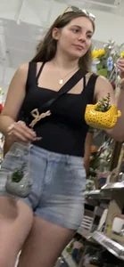Hot college PAWG in tight Jean shorts!