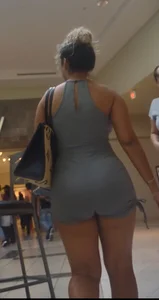 Fat, round ass Latina in tight dress