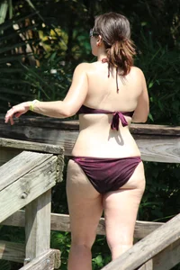 Two big boobed bikini babes in maroon bikinis