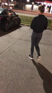 Busted creeping a girl Tiffany in leggings with a great ass